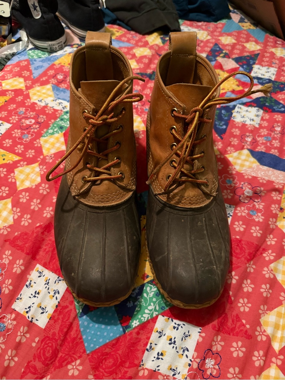 L.L. Bean Men's Brown Leather and Dark Rubber Duck Boots